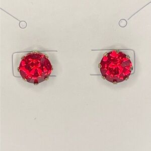 Elegant Red Stud Earrings